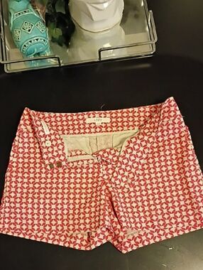 LOFT Pink Geo-Print High Waist Women's Shorts